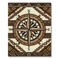 Tribal Earthy Compass Navigation Compass Rug