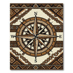 Tribal Earthy Compass Navigation Compass Rug