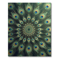 Elegant Emerald Peacock Feather Mandala Rug