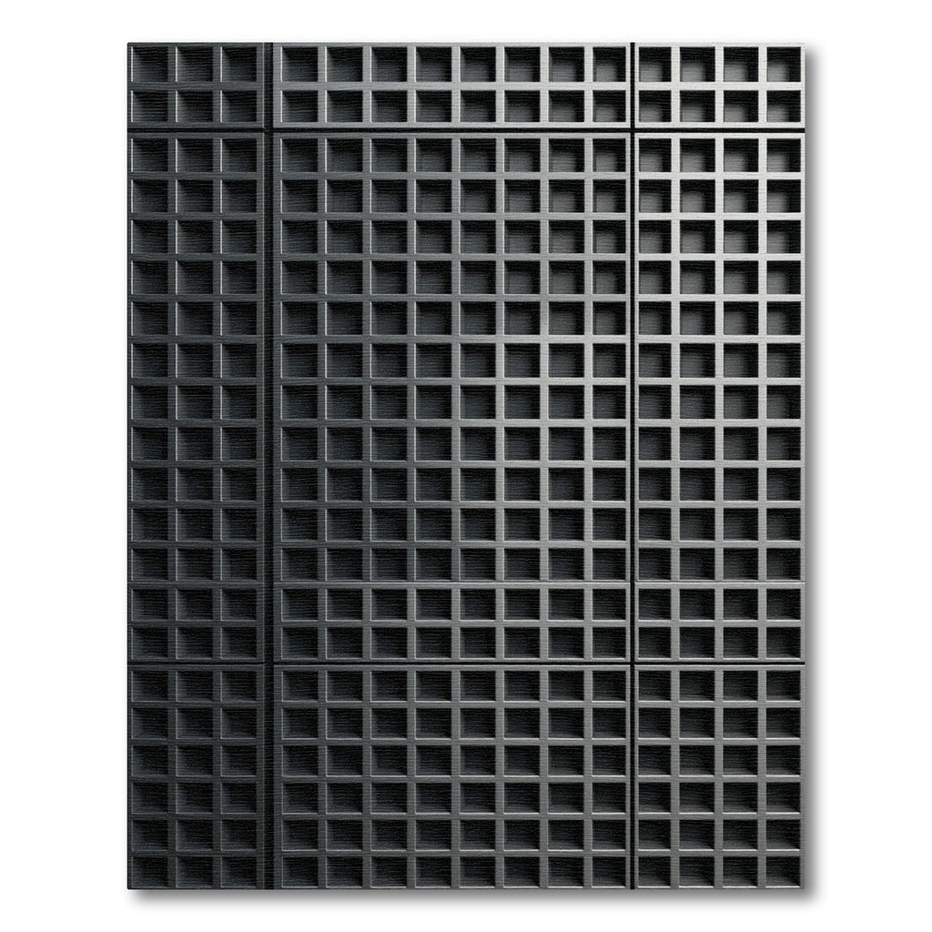 Charcoal Modern Monochromatic Grid Rug