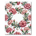 Elegant Pink Carnation Floral Wreath Rug