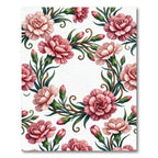 Elegant Pink Carnation Floral Wreath Rug