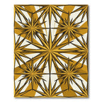 Golden Celestial Geometric Starburst Rug