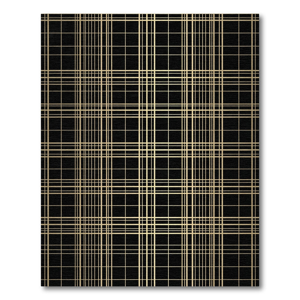 Black Gold Thin Line Lattice Rug