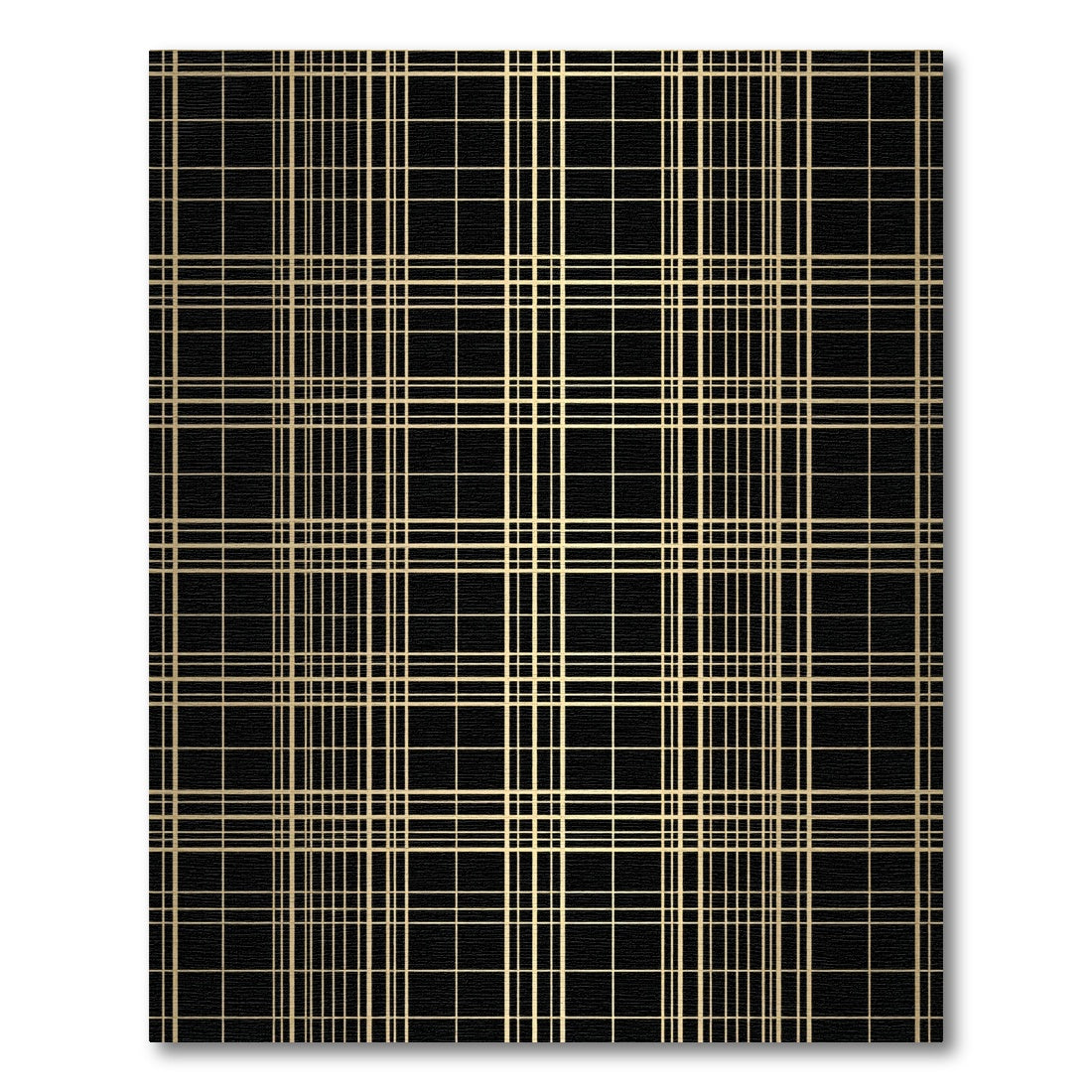 Black Gold Thin Line Lattice Rug
