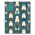 Turquoise Orange Arch Medallion Pattern Rug