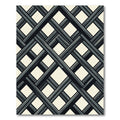 Dark Gray Lattice Diamond Weave Rug