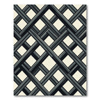 Dark Gray Lattice Diamond Weave Rug