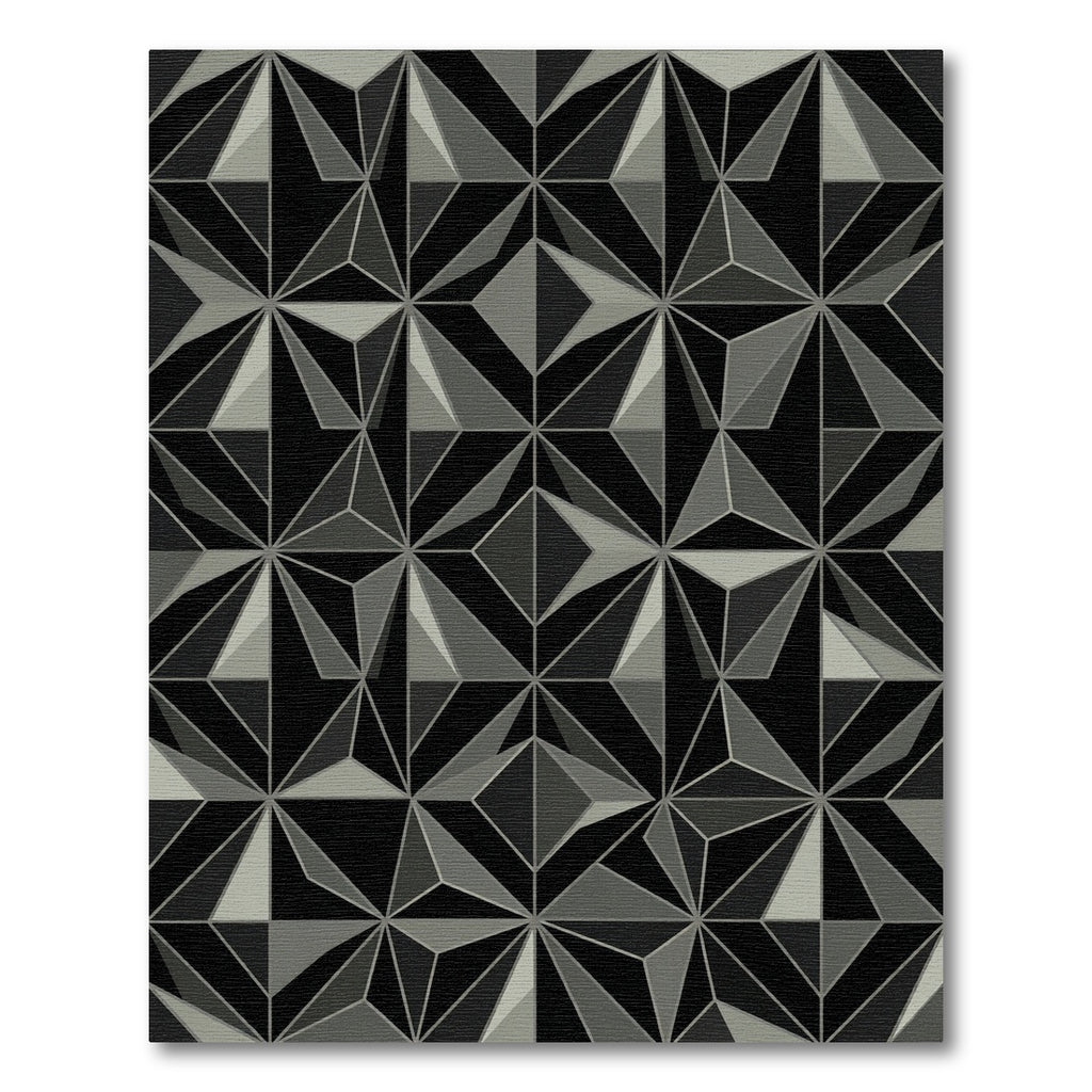 Modern Gray Geometric Starburst Rug