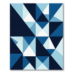 Modern Navy Geometric Triangles Rug