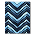 Deep Blue Angled Chevron Abstract Rug