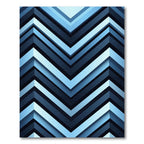 Deep Blue Angled Chevron Abstract Rug