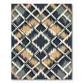Navy Golden Diamond Lattice Rug