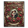 Romantic Victorian Floral Crimson Heart Accent Rug