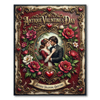 Romantic Victorian Floral Crimson Heart Accent Rug