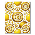 Vibrant Golden Citrus Swirl Fruit Rug
