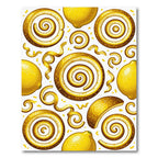 Vibrant Golden Citrus Swirl Fruit Rug