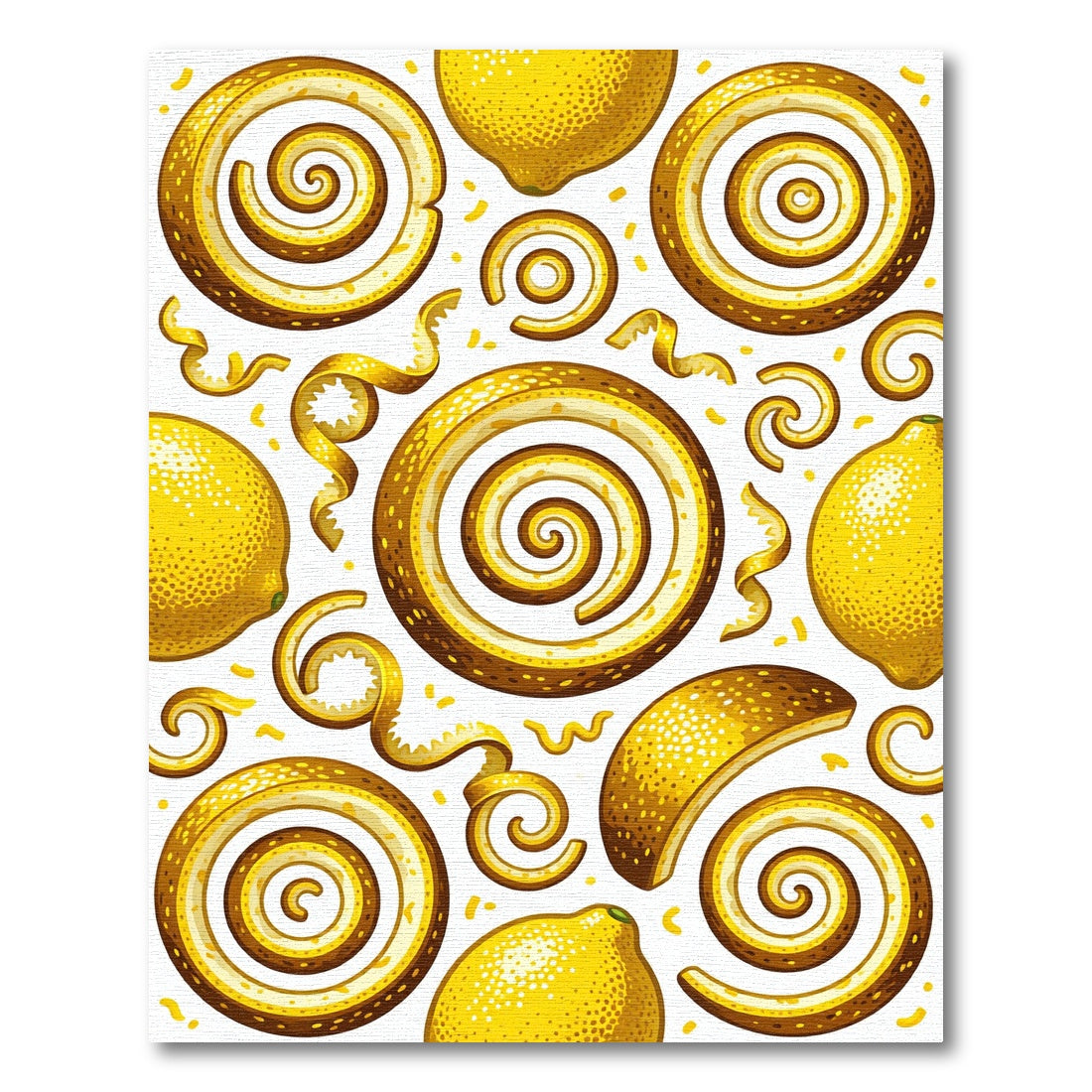 Vibrant Golden Citrus Swirl Fruit Rug