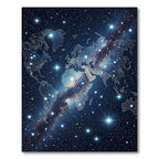 Cosmic World Map Galaxy Stars Rug