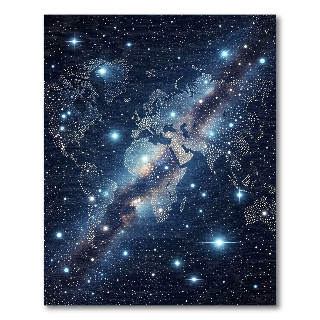 Cosmic World Map Galaxy Stars Rug