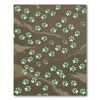 Playful Mint Animal Paw Track Rug