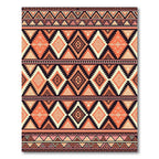Earthy Sunset Geometric Tribal Diamond Rug