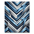 Modern Blue Geometric Chevron Rug