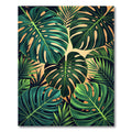 Lush Tropical Monstera Palm Leaves Rug