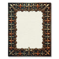 Ornate Metallic Bronze Fleur De Lis Rug