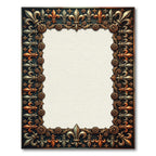 Ornate Metallic Bronze Fleur De Lis Rug