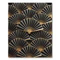 Golden Fan Art Deco Black Rug