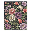 Vintage Pink Purple Peony Rose Floral Rug