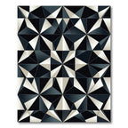 Monochromatic Geometric Black White Triangles Rug