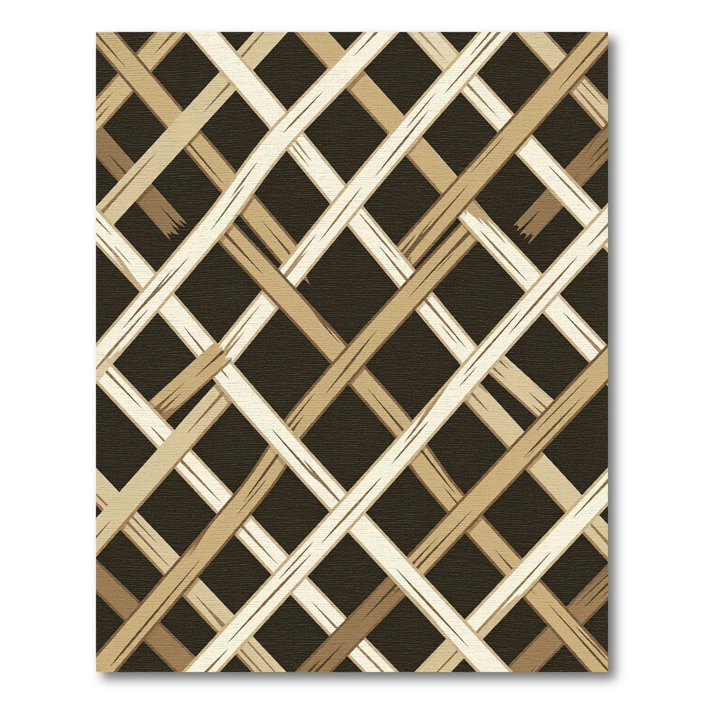 Warm Beige Woven Lattice Rug