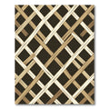 Warm Beige Woven Lattice Rug
