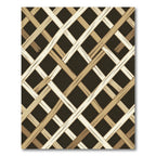 Warm Beige Woven Lattice Rug
