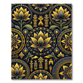 Golden Lotus Sacred Geometry Medallion Floor Art Rug