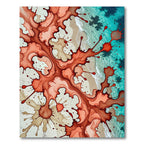 Fiery Crimson Abstract Watercolor Ocean Shore Rug