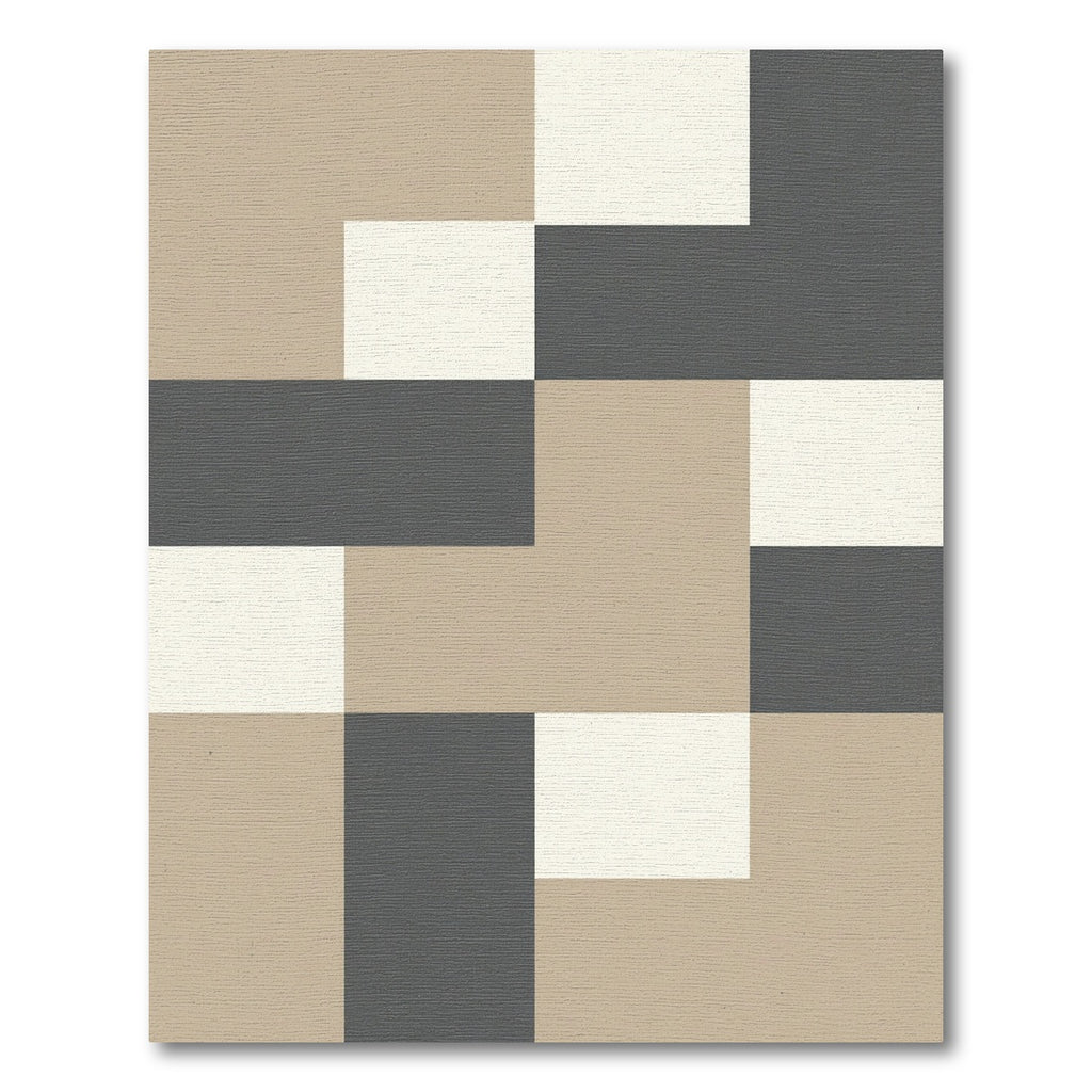 Neutral Tones Checkerboard Blocks Rug