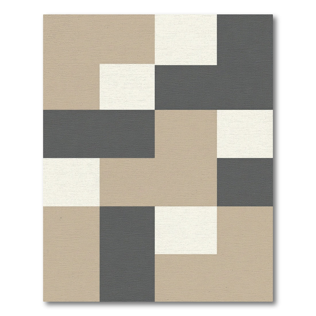 Neutral Tones Checkerboard Blocks Rug