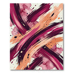Crimson Peach Splash Brush strokes Rug