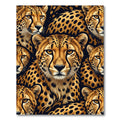 Vivid Golden African Cheetah Face Repeat Rug