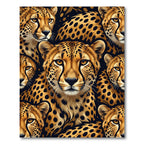 Vivid Golden African Cheetah Face Repeat Rug