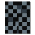 Modern Charcoal and Slate Geometric Grid Rug