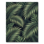 Verdant Palm Frond Dark Ambient Rug