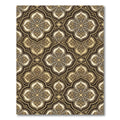 Ornate Bronze Damask Quadrifolium Scroll Rug