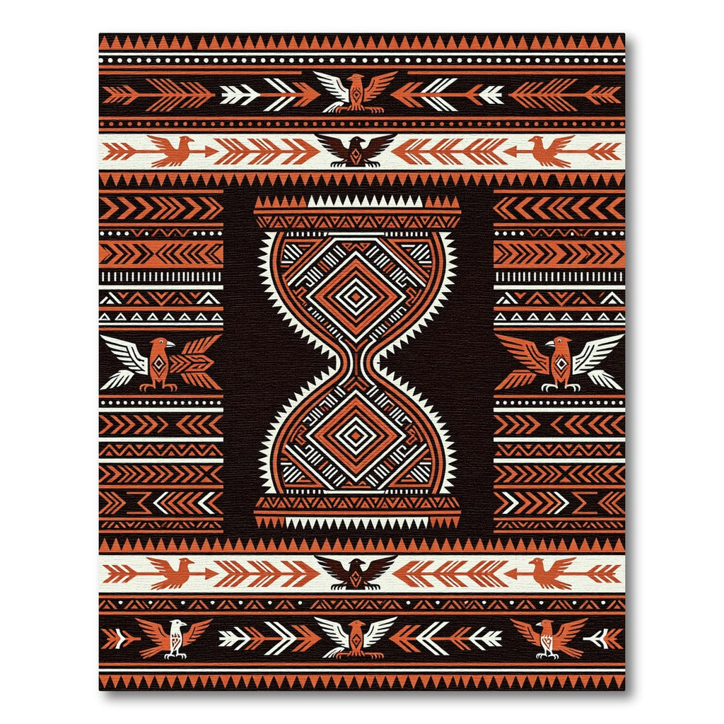 Earthy Geometric Southwest Eagle Diamond Rug