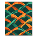 Orange and Teal Geometric Ribbon Weave Rug