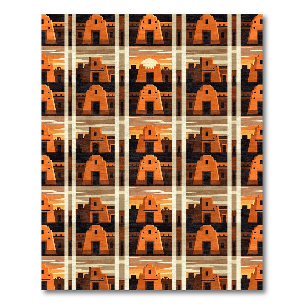 Adobe Sunset Mission Terracotta Grid Rug