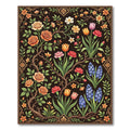 Rich Orange Rose Floral Garden Rug